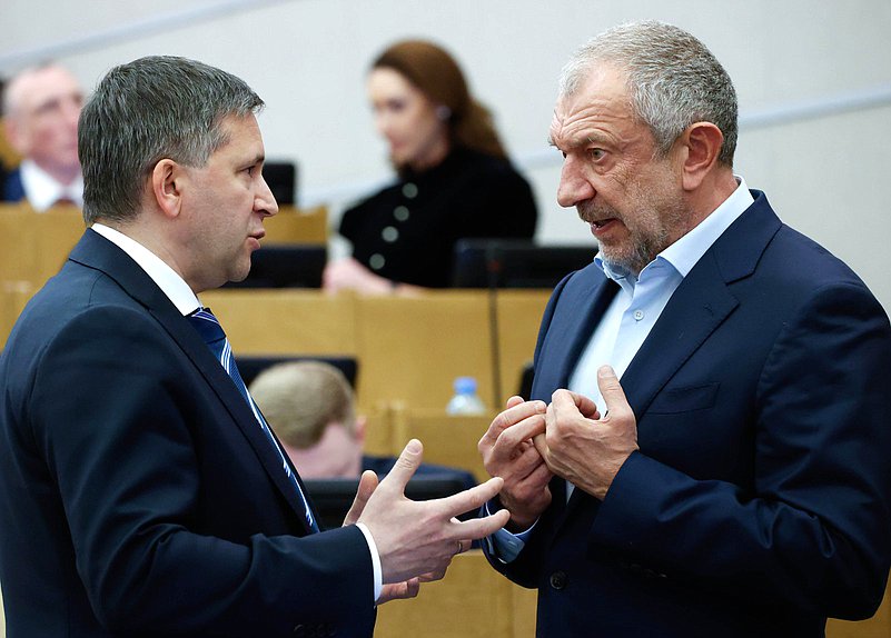 Председатель Комитета по экологии, природным ресурсам и охране окружающей среды Дмитрий Кобылкин и член Комитета по бюджету и налогам Владислав Резник