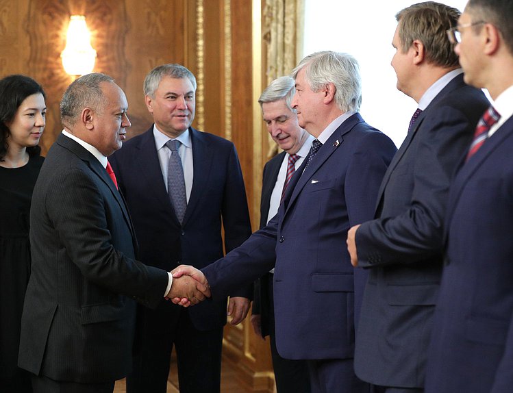 Reunión del Jefe de la Duma Estatal, Vyacheslav Volodin, con el Presidente de la Asamblea Nacional Constituyente de Venezuela, Diosdado Cabello Rondón