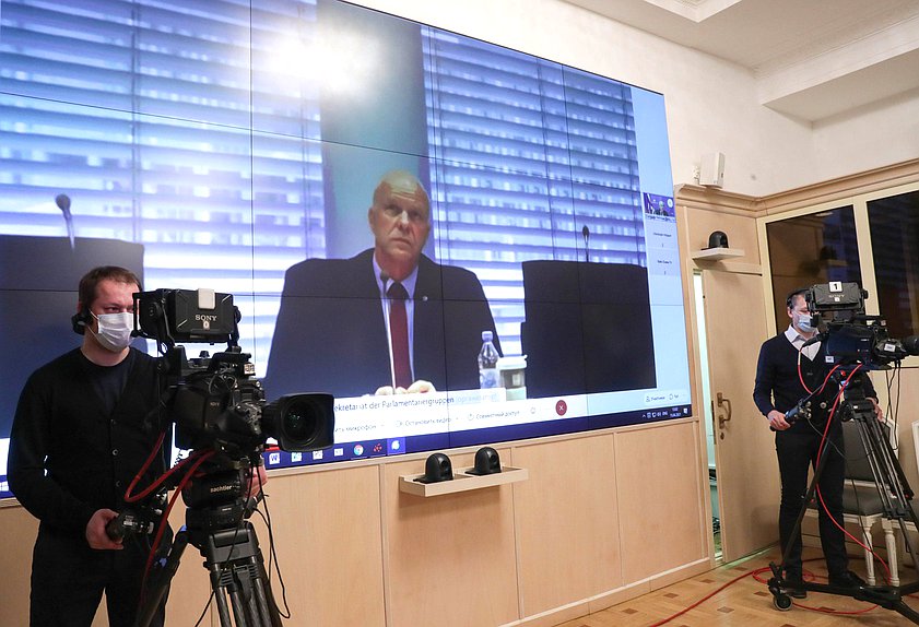 Встреча депутатов Государственной Думы с депутатами Бундестага Федеративной Республики Германия — членами Германо-российской парламентской группы в режиме видеоконференции