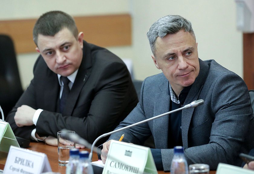 Заместитель Председателя Комитета по вопросам собственности, земельным и имущественным отношениям Владимир Самокиш и Член Комитета Андрей Гимбатов