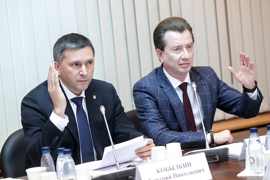 Председатель Комитета по экологии, природным ресурсам и охране окружающей среды Дмитрий Кобылкин и Первый заместитель Председателя Комитета Владимир Бурматов