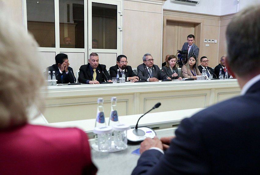 Meeting of Chairman of the State Duma Vyacheslav Volodin and President of the Central American Parliament (PARLACEN) Amado Cerrud Acevedo