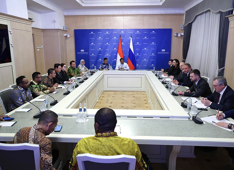 Встреча заместителя Председателя Государственной Думы Петра Толстого с Председателем Совета представителей регионов Народного консультативного конгресса Республики Индонезии Султаном Бактиаром Наджамудином