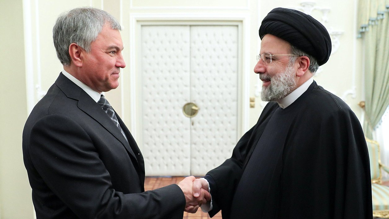 Chairman of the State Duma Vyacheslav Volodin and President of the Islamic Republic of Iran Seyyed Ebrahim Raisi