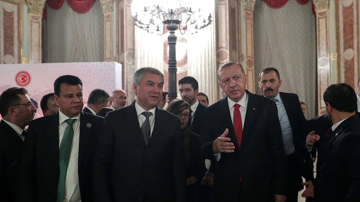 Chairman of the State Duma Viacheslav Volodin and President of Turkey Recep Tayyip Erdoğan