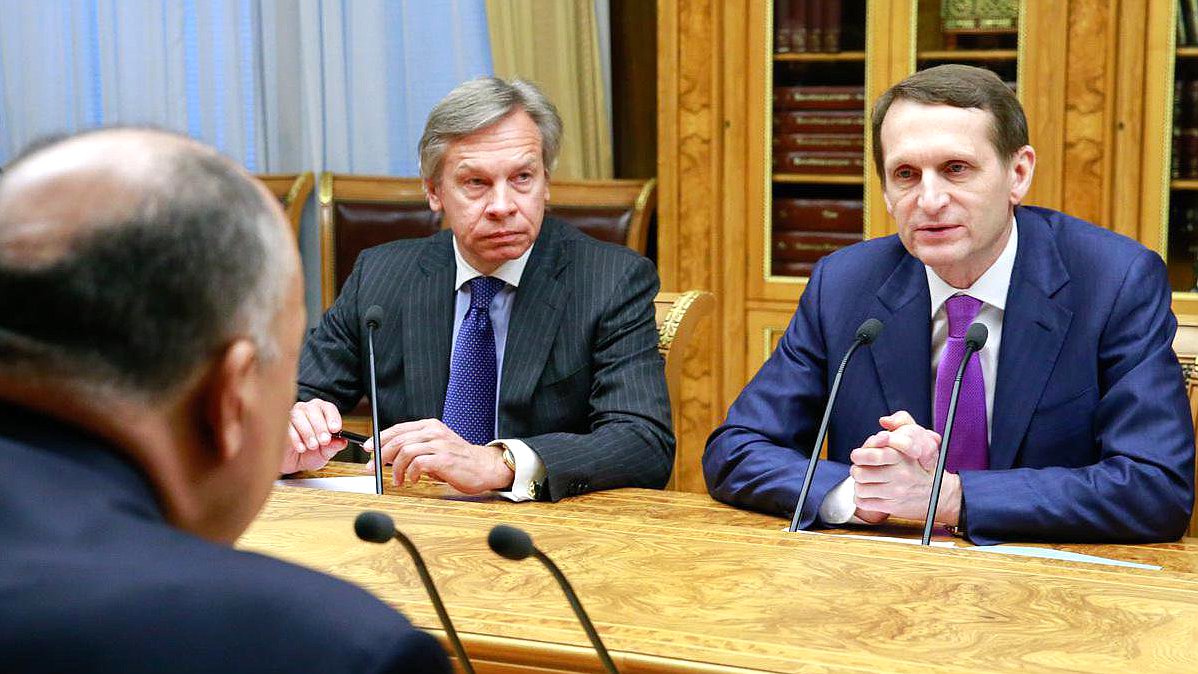 Встреча Председателя Государственной Думы  

Федерального Собрания Российской Федерации С.Е.Нарышкина  

c Министром иностранных дел Арабской Республики Египет С.Шукри. 
