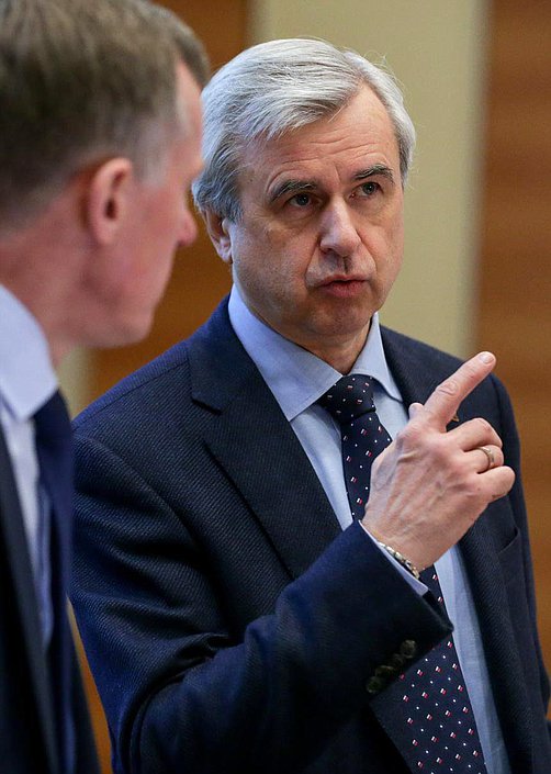 Первый заместитель председателя Комитета по государственному строительству и законодательству Вячеслав Лысаков во время слушаний. Фото: Анна Исакова/Фотослужба Государственной Думы.
