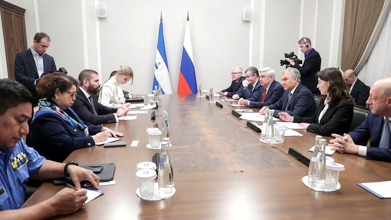 Meeting of Chairman of the State Duma Vyacheslav Volodin and Special Representative of the President of Nicaragua for Russian Affairs Laureano Facundo Ortega Murillo