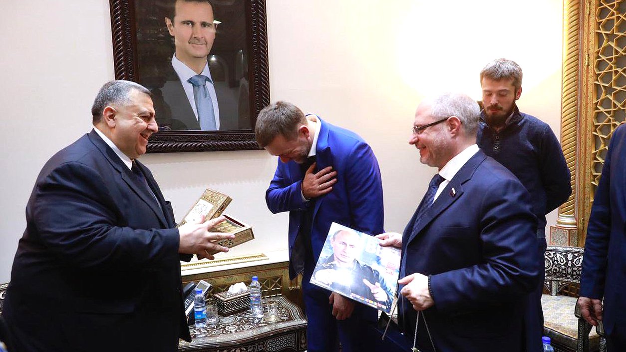 Meeting of the members of the State Duma with Speaker of the People’s Council of the Syrian Arab Republic Hammouda Sabbagh