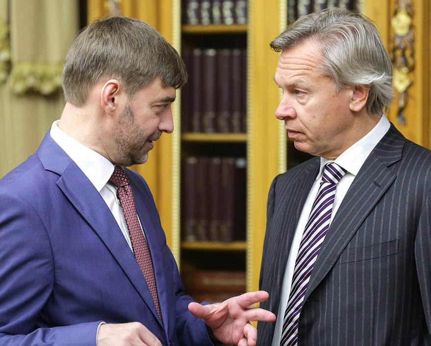 Встреча Председателя Государственной Думы
Федерального Собрания Российской Федерации С.Е.Нарышкина
с группой депутатов Европейского парламента 
«За новый диалог с Россией» 
во главе с евродепутатом от Франции Н.Морано.
