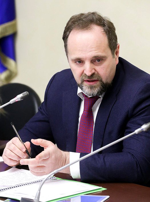 Министр природных ресурсов и экологии РФ Сергей Донской во время расширенного заседания Комитета по экологии и охране окружающей среды.
