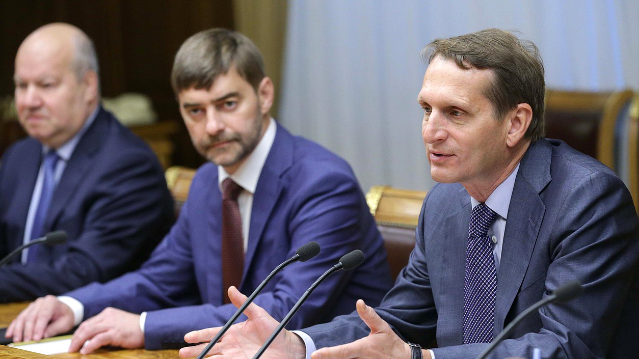 Встреча Председателя Государственной Думы
Федерального Собрания Российской Федерации С.Е.Нарышкина
с группой депутатов Европейского парламента 
«За новый диалог с Россией» 
во главе с евродепутатом от Франции Н.Морано.
