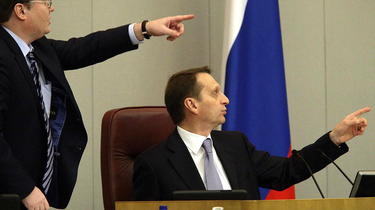  Участие представителей непарламентских партий в пленарном заседании Государственной Думы. Андрей Исаев, Сергей Нарышкин.
