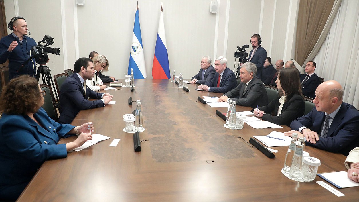 Meeting of Chairman of the State Duma Vyacheslav Volodin and Special Representative of the President of Nicaragua for Russian Affairs Laureano Ortega Murillo