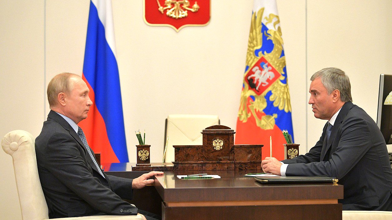 Встреча с Председателем Государственной Думы Вячеславом Володиным. Фото: kremlin.ru
