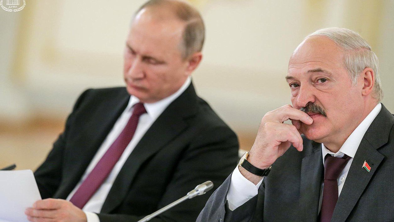 Президент России Владимир Путин и Президент Белоруссии Александр Лукашенко во время заседания. Автор фото: Анна Исакова/Фотослужба Государственной Думы.
