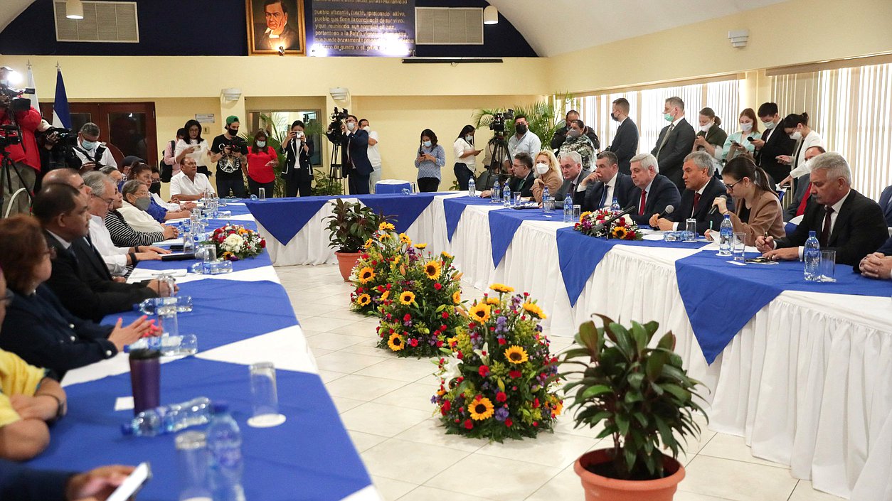 Meeting of Chairman of the State Duma Vyacheslav Volodin and President of the National Assembly of the Republic of Nicaragua Gustavo Porras Cortés