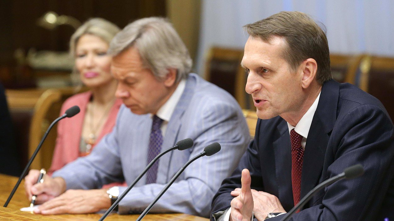 Встеча Председателя Государственной Думы 
Федерального Собрания Российской Федерации C.Е.Нарышкина 
с Председателем Сената Парламента Королевства Бельгия К.Дефрень.

