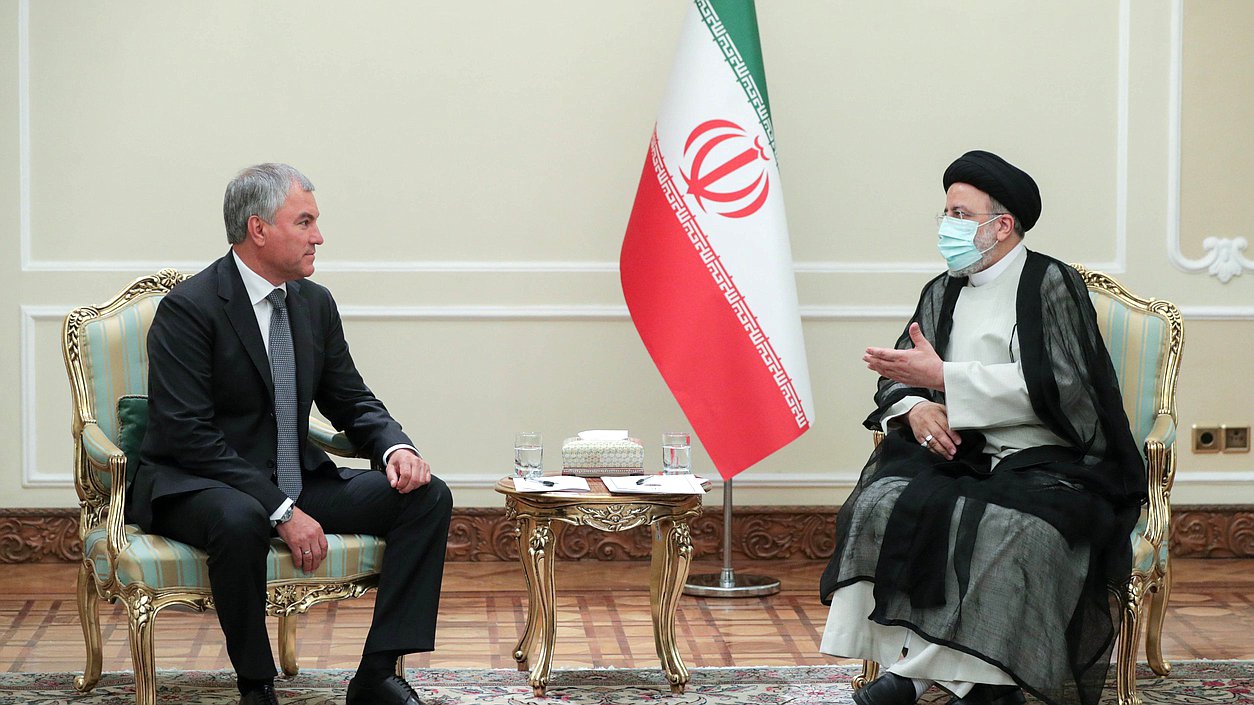 Chairman of the State Duma Viacheslav Volodin and President of the Islamic Republic of Iran Seyyed Ebrahim Raisi