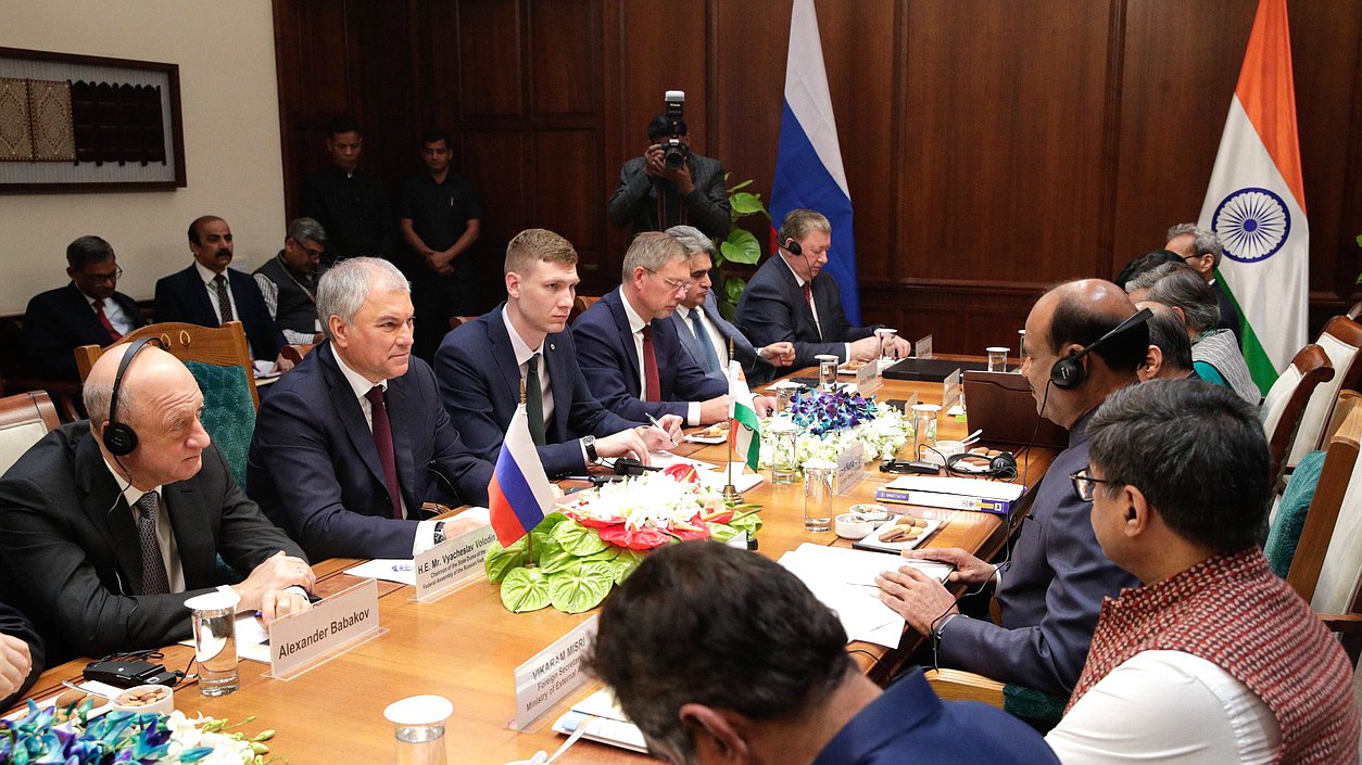 Meeting of Chairman of the State Duma Vyacheslav Volodin and Speaker of the Lok Sabha of the Parliament of the Republic of India Om Birla