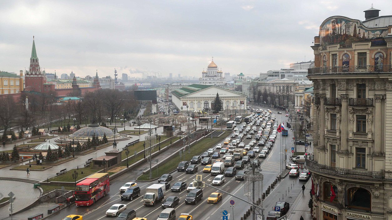 Москва, город, вид, Кремль, Манеж, площадь