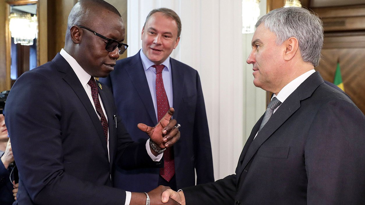 Chairman of the State Duma Vyacheslav Volodin and President of the National Transitional Council of the Republic of Mali Malick Diaw