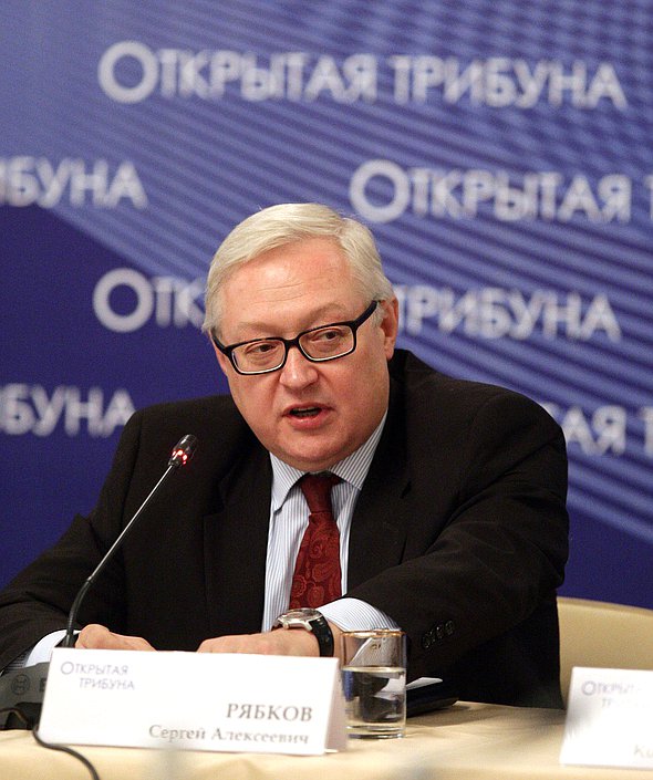 Заседание Открытой трибуны, посвященное ситуации в Сирии.
<br />
 Сергей Рябков
<br />
