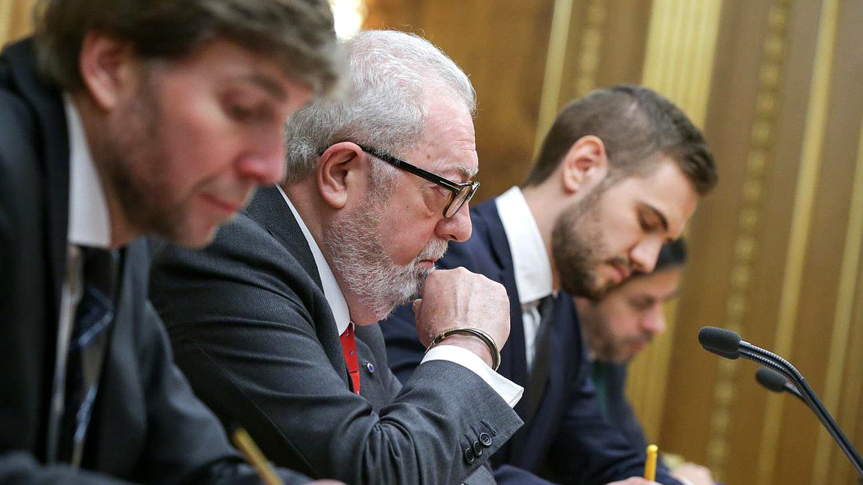 Председатель Парламентской ассамблеи Совета Европы Педро Аграмунт во время встречи.Фото: Анна Исакова/Фотослужба Государственной Думы.