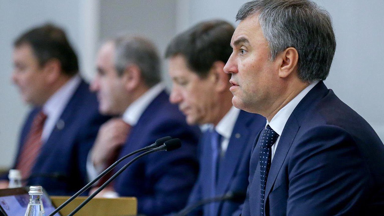Председатель Государственной Думы Вячеслав Володин на пленарном заседании Государственной Думы.