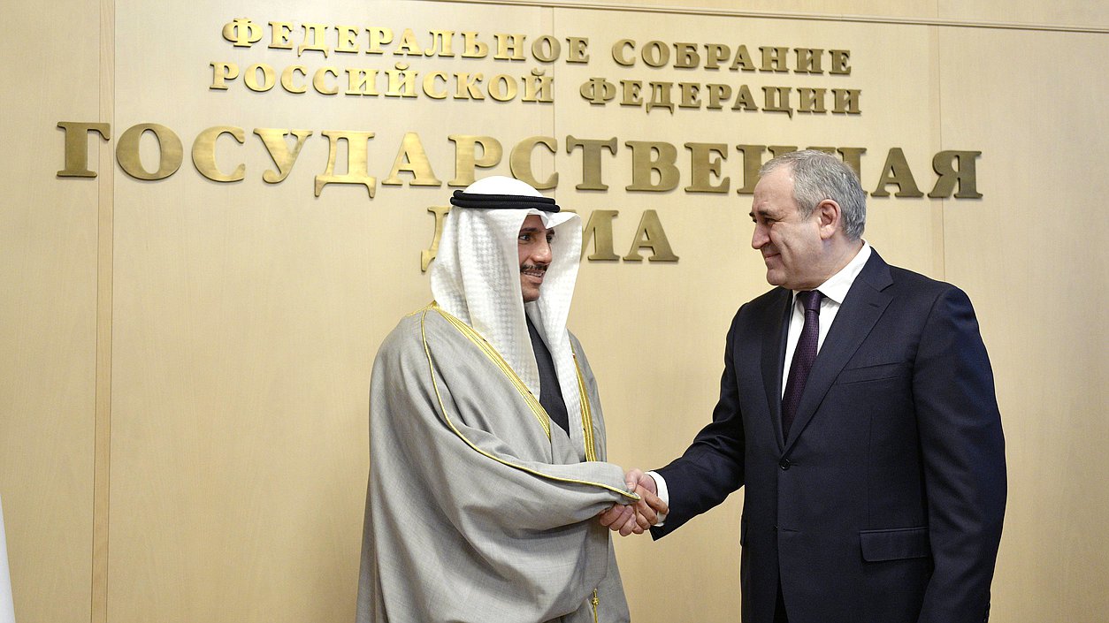 Speaker of the National Assembly of the State of Kuwait Marzouq Ali al-Ghanim and Deputy Chairman of the State Duma Sergei Neverov