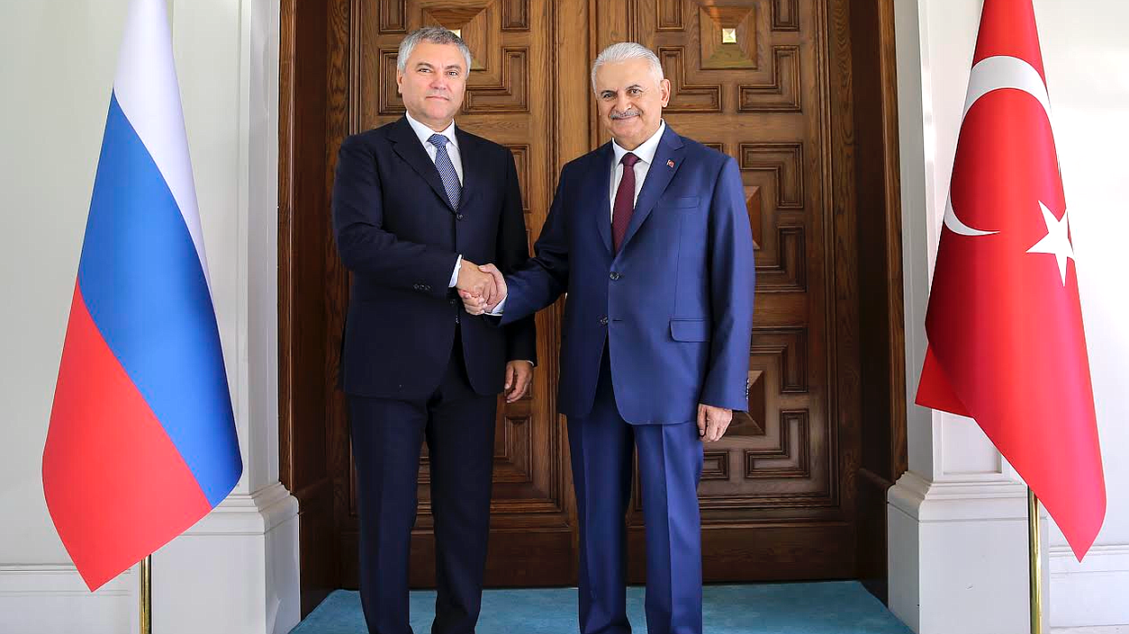 Chairman of the State Duma Viacheslav Volodin and Chairman the Grand National Assembly of Turkey Binali Yıldırım
