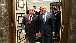 Chairman of the State Duma Viacheslav Volodin and Speaker of the Grand National Assembly of Turkey Mustafa Şentop