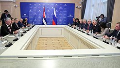 Meeting of Chairman of the State Duma Vyacheslav Volodin and President of the Republic of Cuba Miguel Díaz-Canel Bermúdez