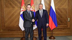 Chairman of the State Duma Viacheslav Volodin and Speaker of the National Assembly of the Republic of Serbia Ivica Dacic