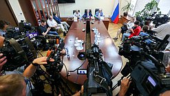 Press conference of Chairman of the Committee on Issues of Public Associations and Religious Organizations Sergei Gavrilov