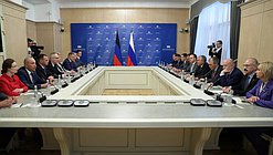 Meeting of Chairman of the State Duma Vyacheslav Volodin and Chairman of the DPR People's Council Vladimir Bidevka