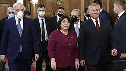 Встреча Председателя ГД Вячеслава Володина с Председателем Милли Меджлиса Азербайджанской Республики Сахибой Гафаровой