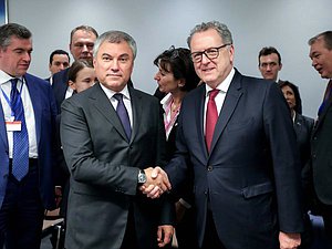 Chairman of the State Duma Viacheslav Volodin and President of the French National Assembly Richard Ferrand