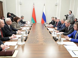 Встреча Председателя Государственной Думы Вячеслава Володина с Председателем Совета Республики Национального собрания Республики Беларусь Натальей Кочановой