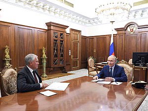 Встреча Президента РФ Владимира Путина с Председателем Государственной Думы Вячеславом Володиным. Фото: kremlin.ru