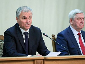 Председатель Государственной Думы Вячеслав Володин и Первый заместитель Председателя Государственной Думы Иван Мельников