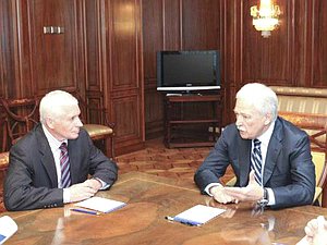 Председатель Государственной Думы Борис Грызлов встретился с мэром города Владимир Александром Рыбаковым