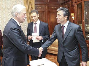 Состоялась встреча Председателя Государственной Думы Бориса Грызлова с Генеральным секретарем НАТО Андерсом Фогом Расмуссеном