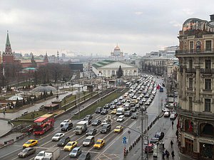 Москва, город, вид, Кремль, Манеж, площадь