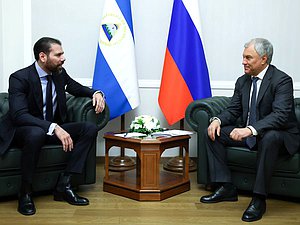 Chairman of the State Duma Vyacheslav Volodin and Special Representative of the Co-Presidents of Nicaragua for Russian Affairs Laureano Facundo Ortega Murillo