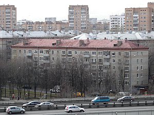 город панорама дом улица машины авто