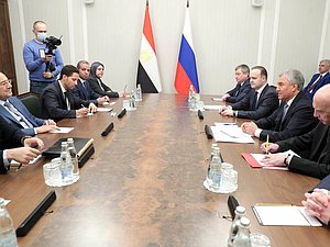 Встреча Председателя Государственной Думы Вячеслава Володина с Председателем Сената Арабской Республики Египет Абдельвахабом Абдерразеком