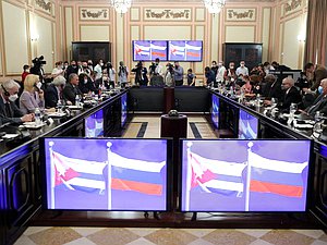 Meeting of Chairman of the State Duma Vyacheslav Volodin and President of the National Assembly of People's Power and the Council of State of Cuba Esteban Lazo Hernández