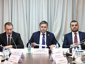 Министр природных ресурсов и экологии РФ Александр Козлов, Председатель Комитета по экологии, природным ресурсам и охране окружающей среды Дмитрий Кобылкин и аудитор Счетной палаты РФ Сергей Мамедов