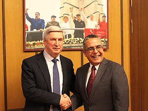First Deputy Chairman of the State Duma Ivan Melnikov and First Deputy Minister of Foreign Affairs of the Republic of Cuba Marcelino Medina González